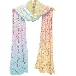 Stunning Hand-crocheted, Gradient Pastel Scarf